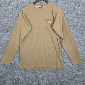 Columbia Sportswear T Shirt Mens‎ Small Tan Long Sleeve PHG Fishing Pocket